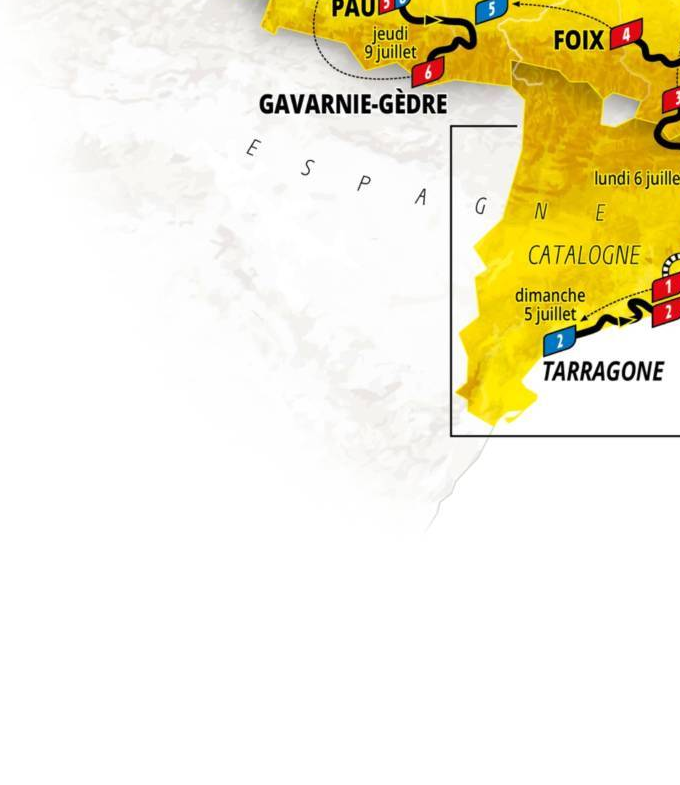 Official Tour de France 2026 stage 5 map for Lannemezan to Pau.