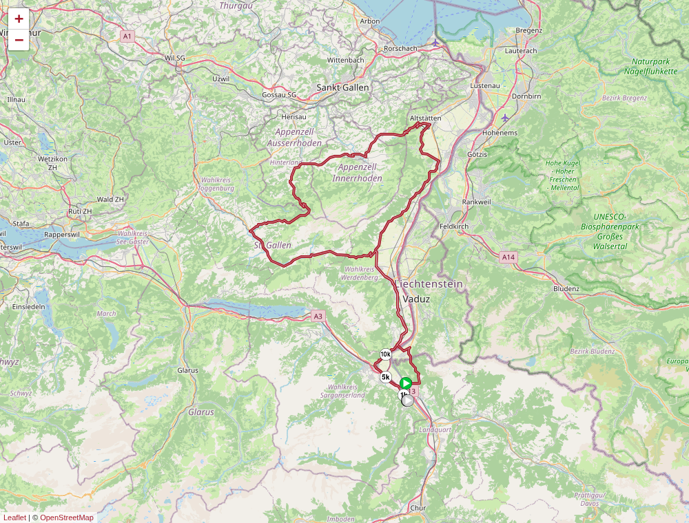 Official Tour de Suisse 2026 stage 3 map for Bad Ragaz to Bad Ragaz.